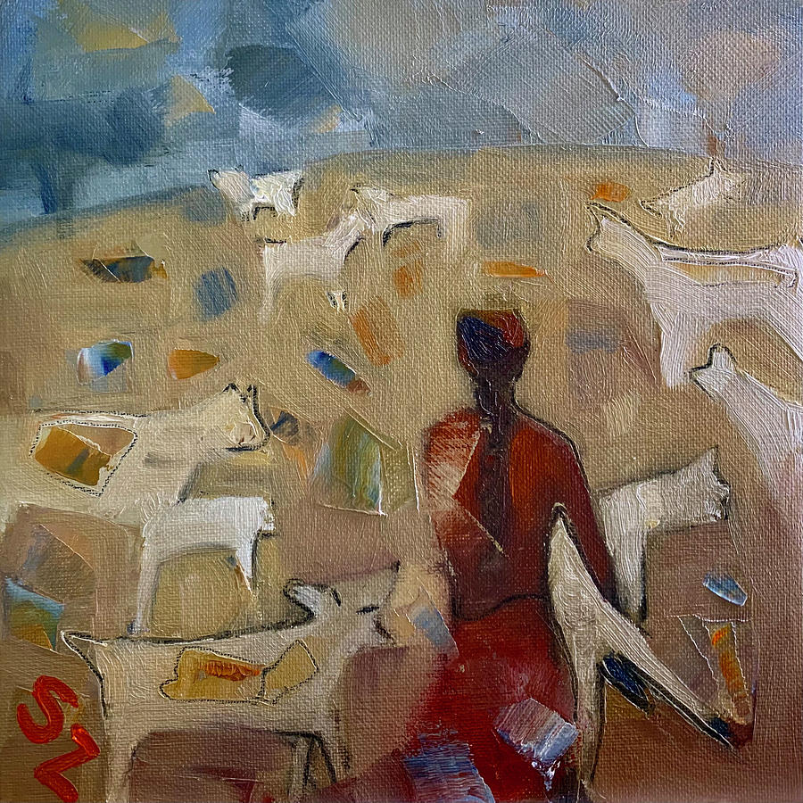 Goatherd Painting by Suzy Norris