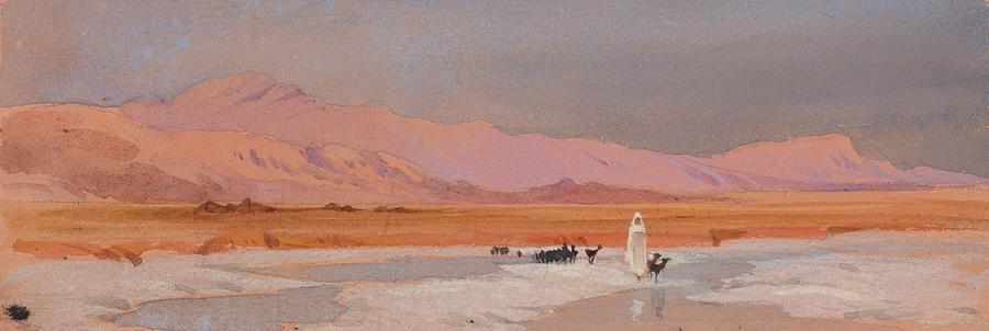 Goatman in Sunset Painting by Lilias Trotter