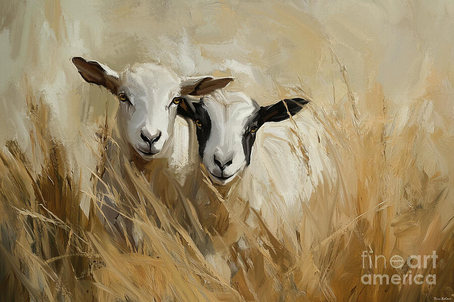 Goats In The Wheat Field Painting by Tina LeCour Goats In The Wheat Field Painting by Tina LeCour