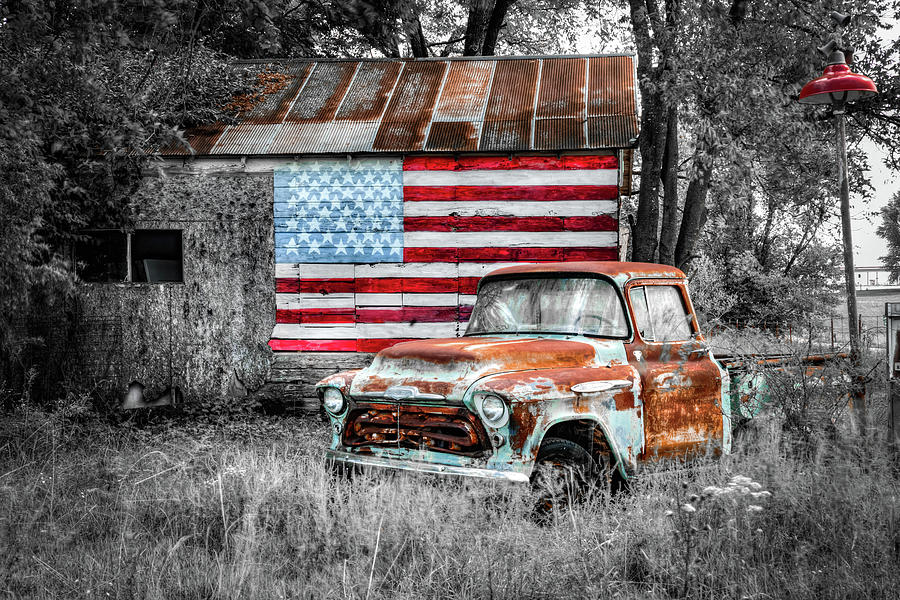 God Bless Americana - Selective Color Edition Photograph by Gregory Ballos