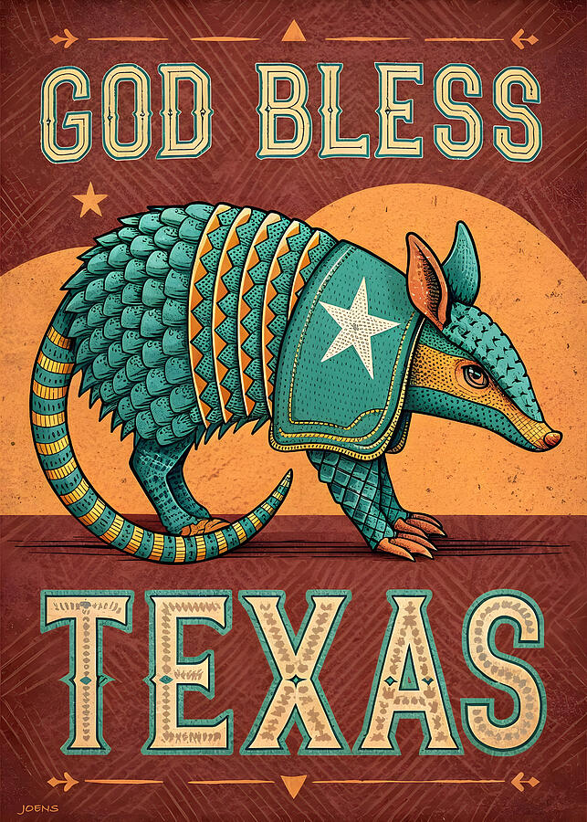 Vintage Digital Art - God Bless Texas by Greg Joens Vintage Digital Art - God Bless Texas by Greg Joens