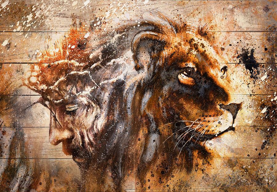 God Canvas, Jesus Canvas, Lion Canvas Digital Art by Gregory Henry ...