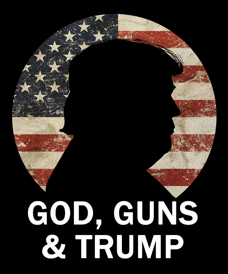 God Guns Trump Vintage American Flag Republican Digital Art by Wowshirt ...