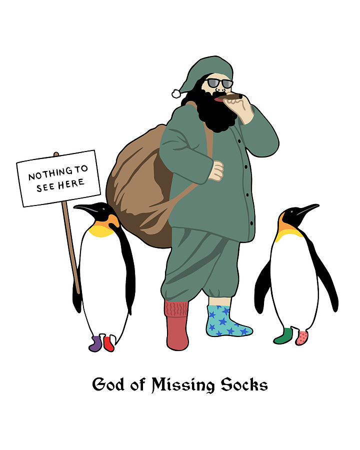 God of Missing Socks Painting by Nikita Coulombe
