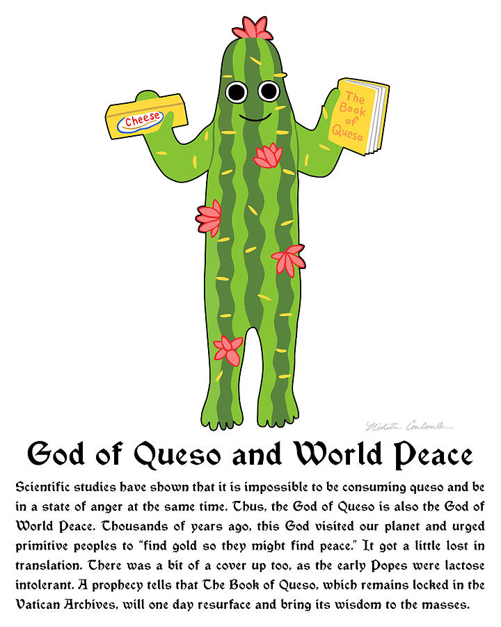 God Of Queso And World Peace With Description Painting