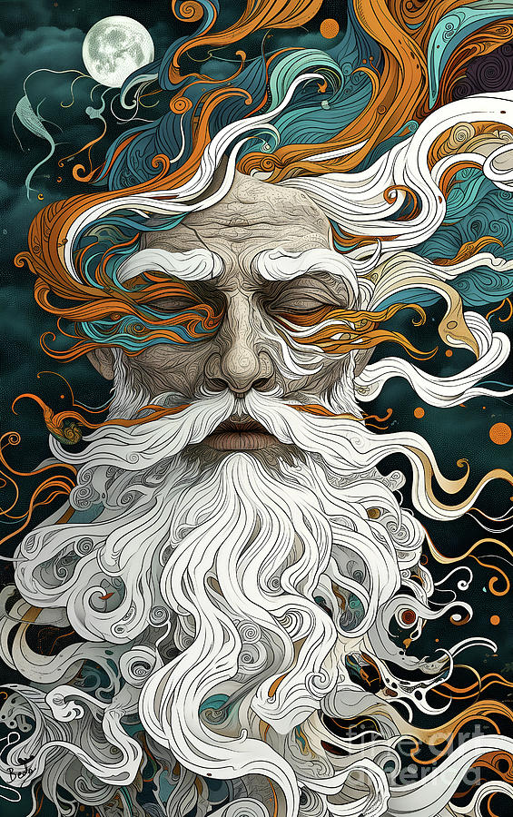Greek Digital Art - God of the Moon by Peter Awax