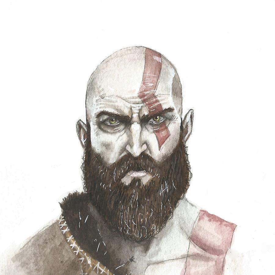 God Of War Kratos Drawing God War Atreus Kratos Hd Wallpapers 1080