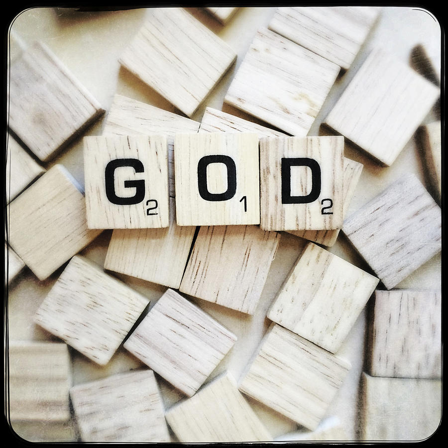 God Spelled with Scrabble Letters Photograph by Bgwalker