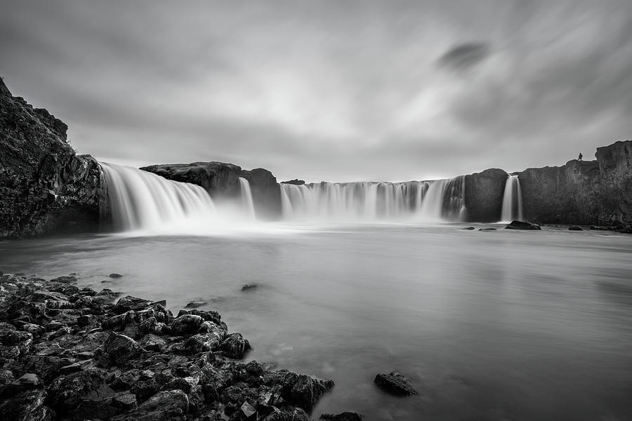 Godafoss Waterfall in Iceland in Black and White Photograph by Alexios Ntounas