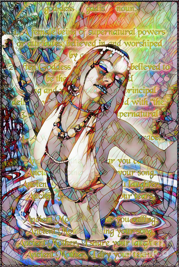 Goddess Blessings Stained Glass Digital Art by Recreating Creation