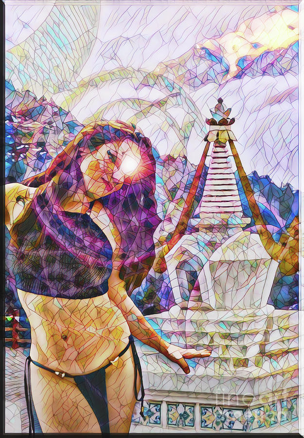 Goddess Connection Stained Glass Digital Art by Recreating Creation