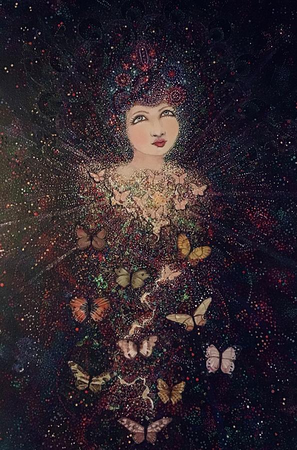 Butterfly Painting - Goddess Metamorphosis  by Renee Tay
