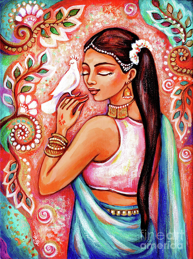 Goddess of Birds Painting by Eva Campbell