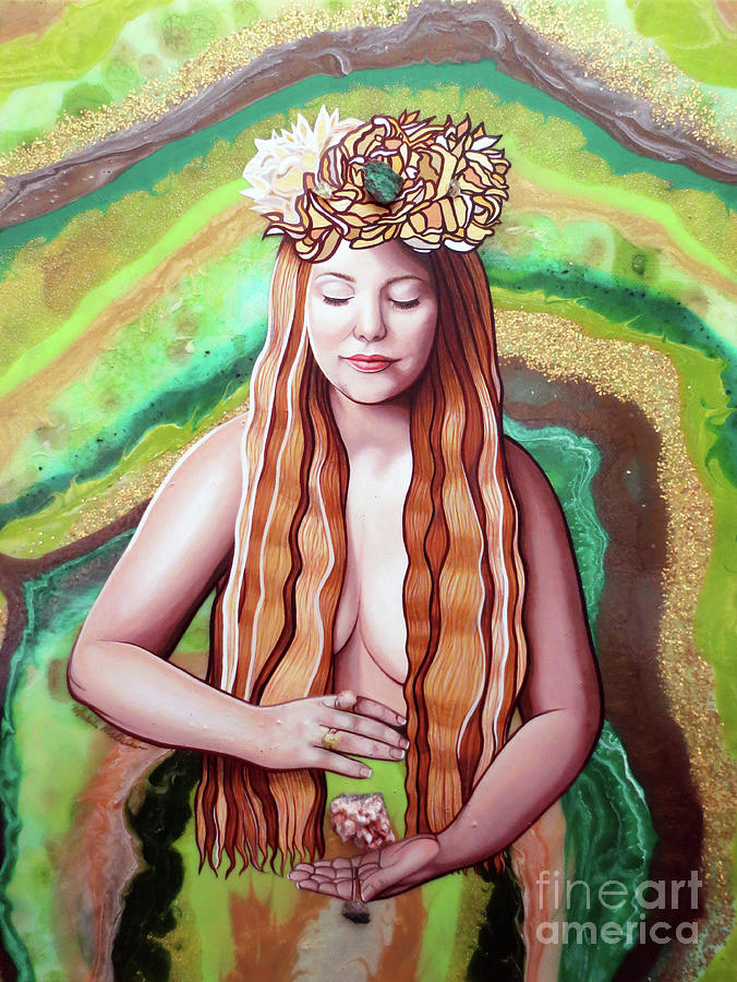 Goddess Of Crystal Energies Painting by Malinda Prudhomme