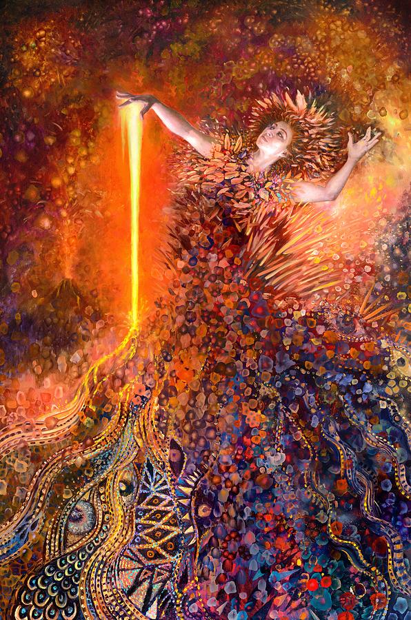 Lava Painting - Goddess of Fire by Iris Scott