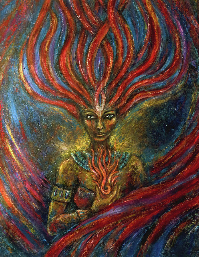 Goddess of Fire Painting by Zoe Oakley