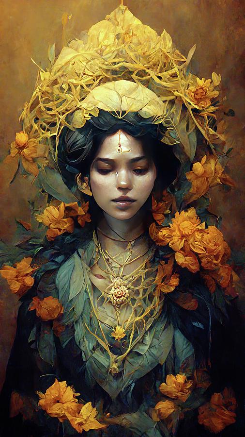 Goddess of Flowers Digital Art by Katie Pickering - Fine Art America