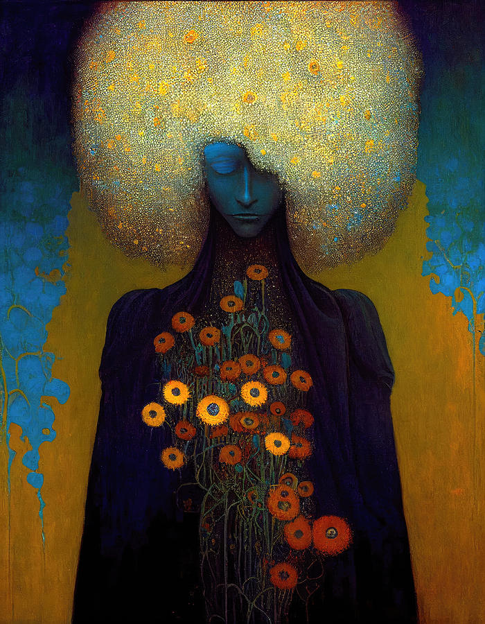 Flower Painting - Goddess of Flowers by My Head Cinema