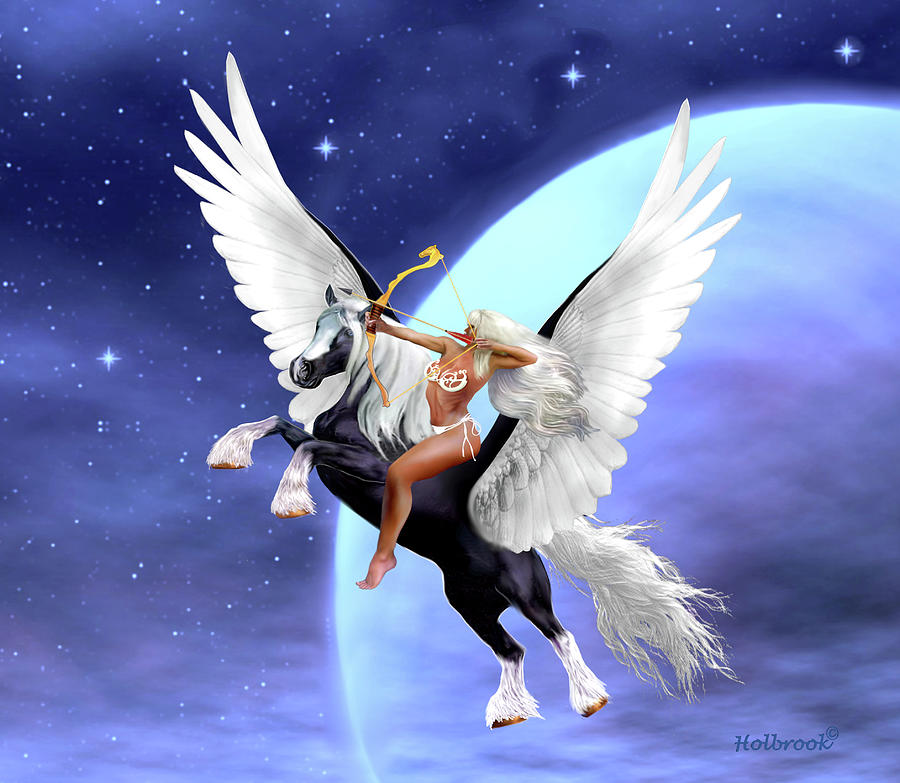 Goddess Of Pegasus Digital Art by Glenn Holbrook