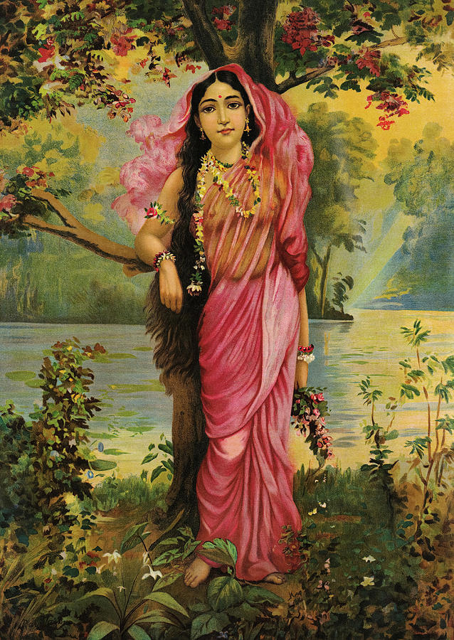 Goddess of Spring, Vasantika Painting by Ravi Varma | Pixels