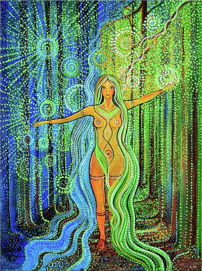 Goddess Painting - Goddess of The Forest by Agnieszka Szalabska Goddess Painting - Goddess of The Forest by Agnieszka Szalabska