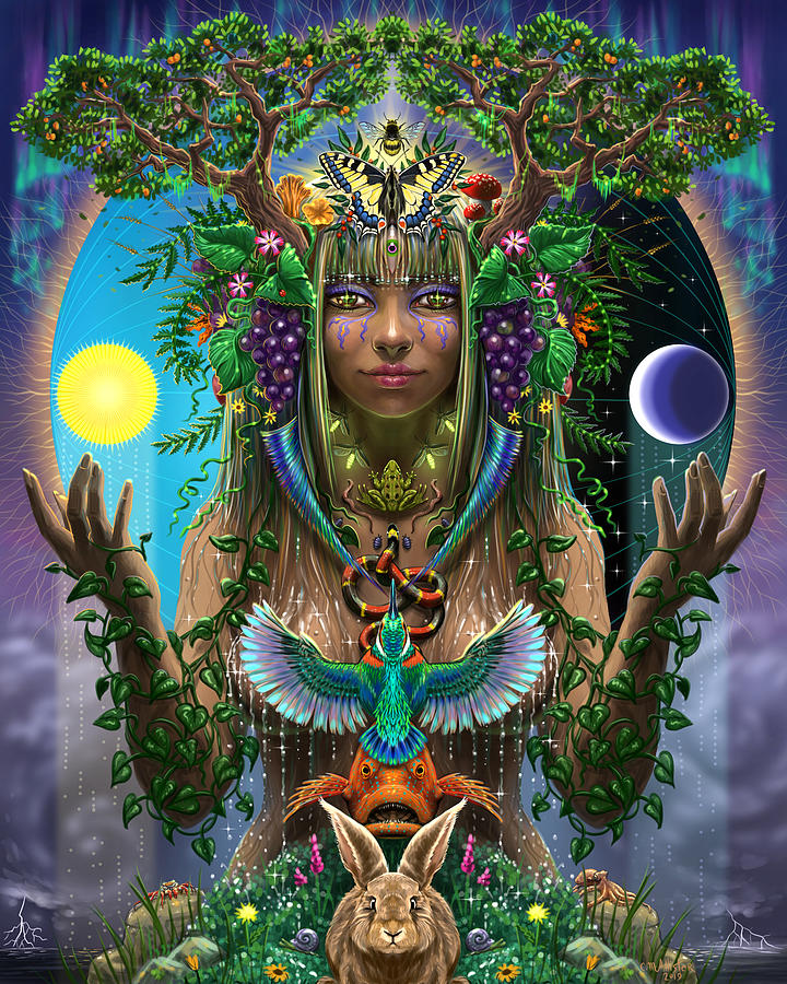 Nature Painting - Goddess of the Living World by Cristina McAllister