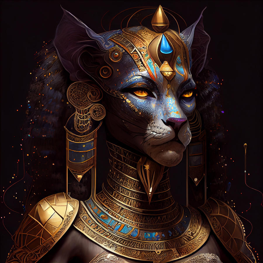 Goddess Sekhmet Lady of Flames Digital Art by VRL Arts - Fine Art America