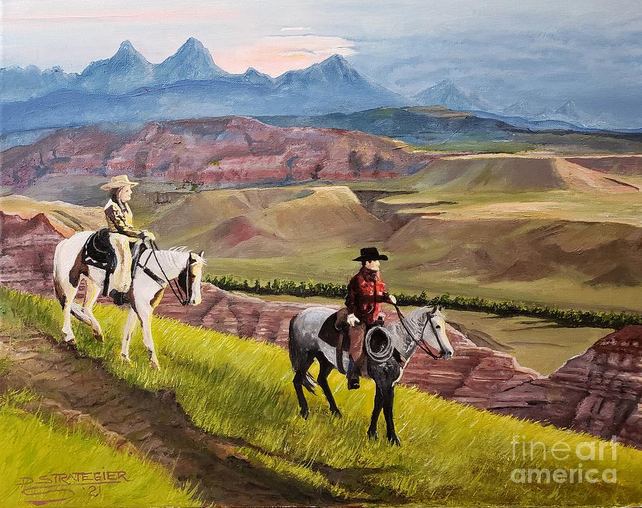 Horse Painting - Gods Country by Deborah Strategier
