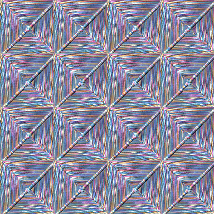 Gods Eye Multicolor Yarn Woven Around a Chopstick Square Pattern Design Tapestry - Textile by Ali Baucom