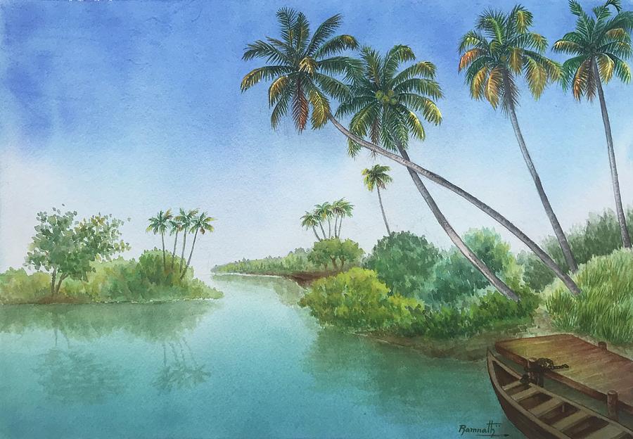 Gods own country Painting by Ramnath Iyer - Fine Art America