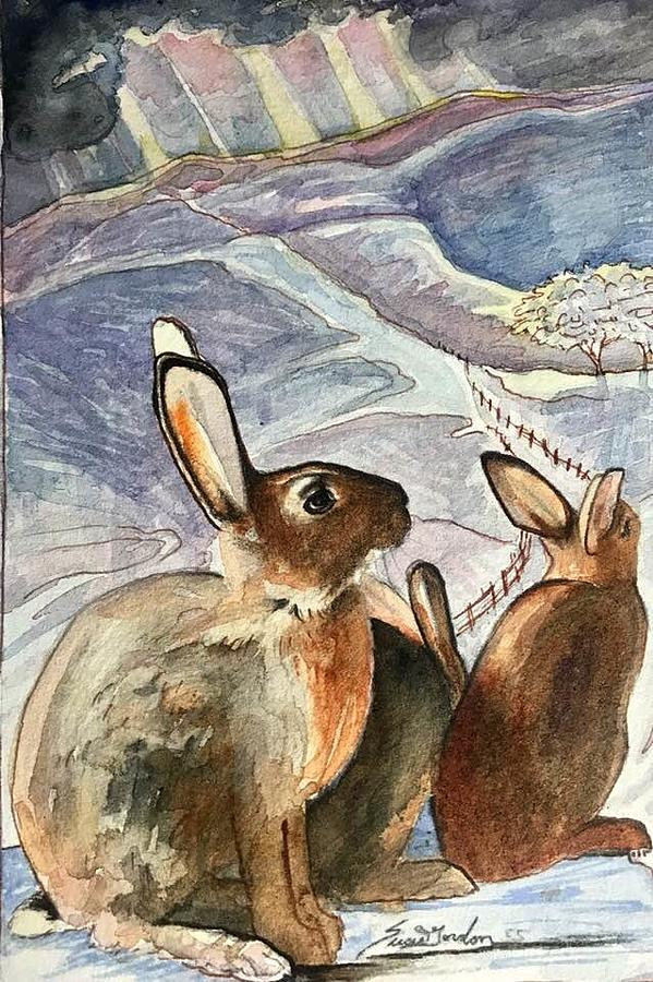 Rabbit Painting - Gods Windows by Susie Gordon