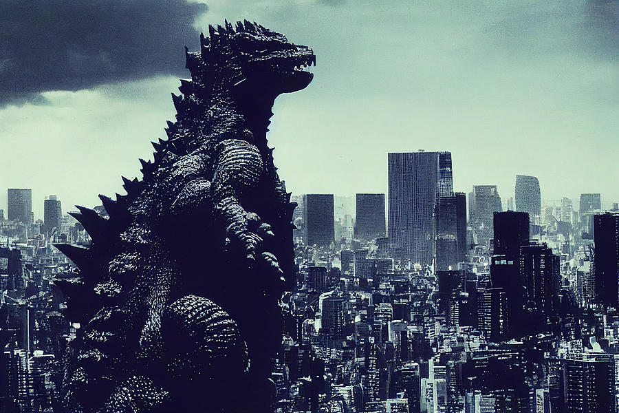 Godzilla Destroying Tokyo Skyline Shot Digital Art by Ngoc Tuan Nguyen ...