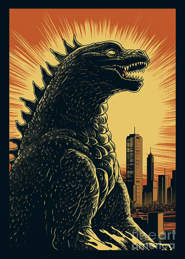 Godzilla King of Monster Movie Poster Digital Art by Hha - Fine Art America