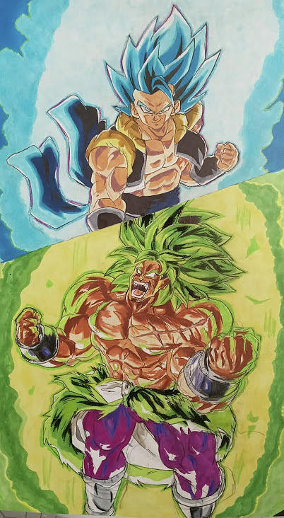 Gogeta Blue vs Broly | Art Board Print