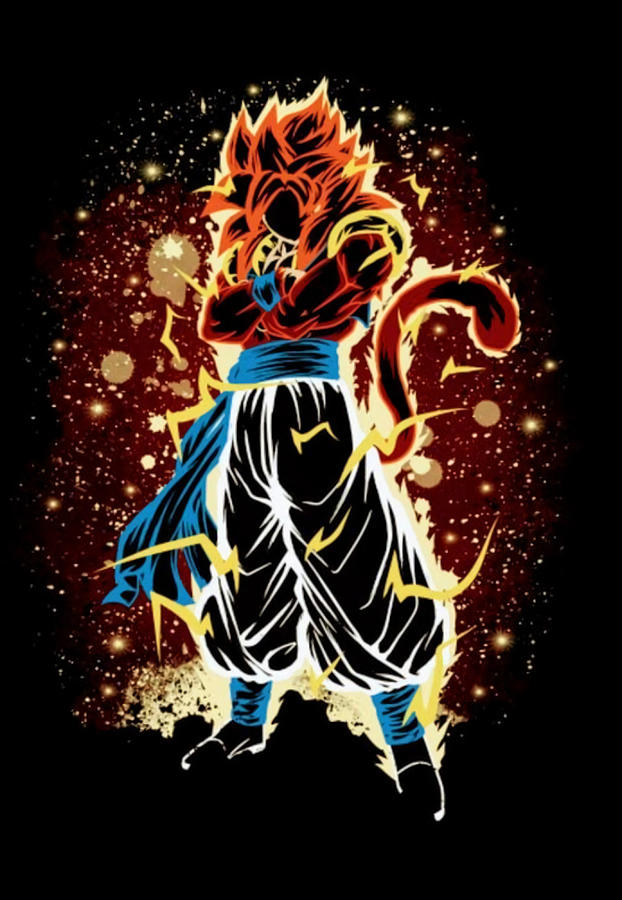 gogeta super saiyan 4 Poster red Painting by Price Marshall - Pixels