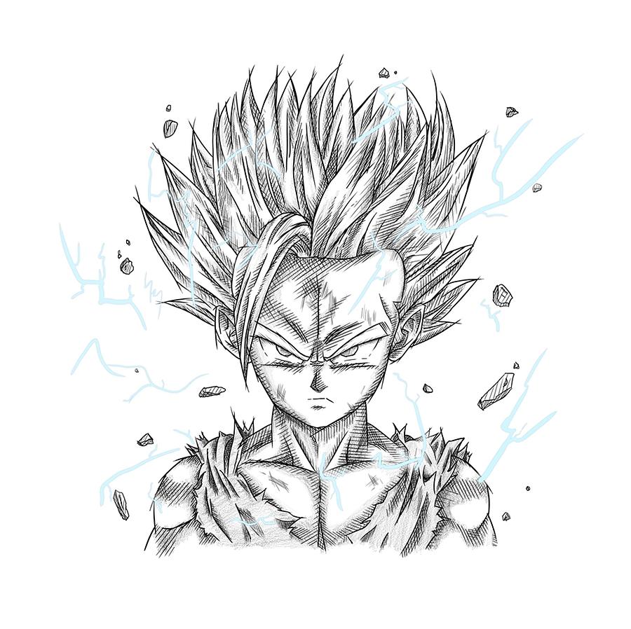 Gohan SSJ2 by Simonpdv Poster Digital Art by Jeffery Hampton