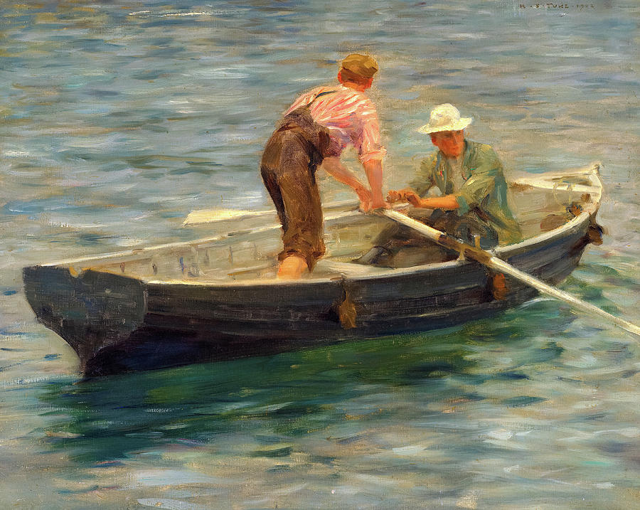 Henry Scott Tuke Painting - Going Ashore for the Skipper by Henry Scott Tuke
