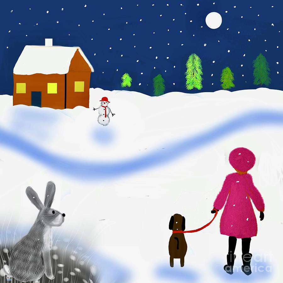 Going home for Christmas Digital Art by Elaine Hayward