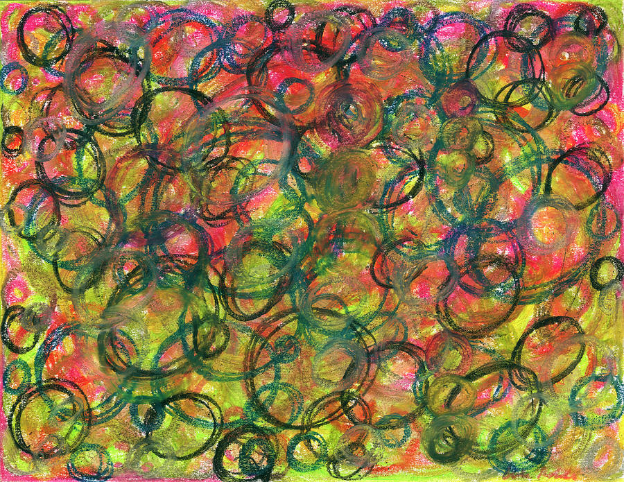 Abstract Drawing - Going in Circles No. 5 by Amber N Smith
