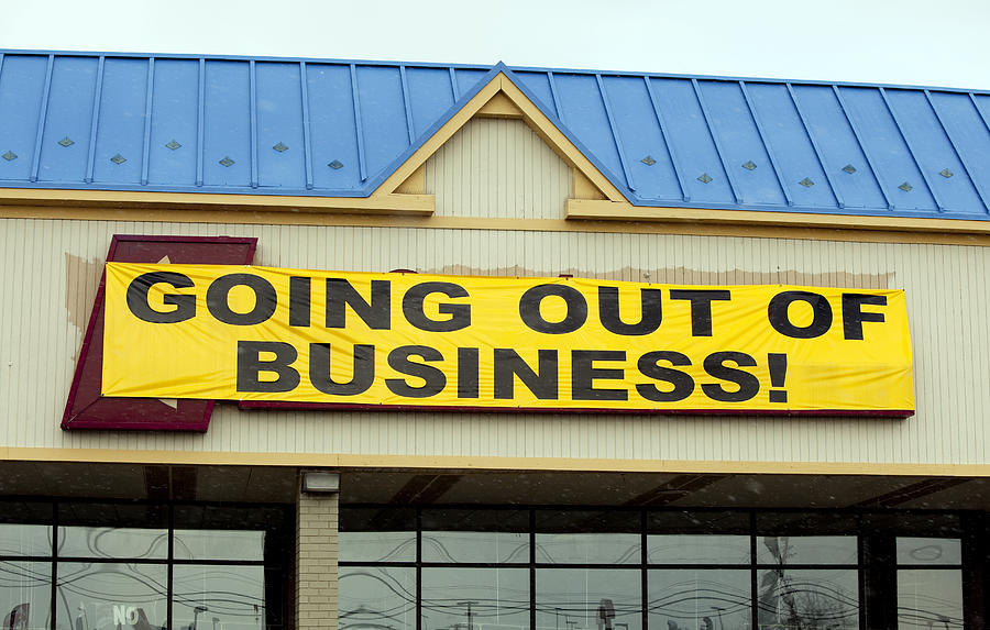 Going Out Of Business Sign Photograph by Lillisphotography