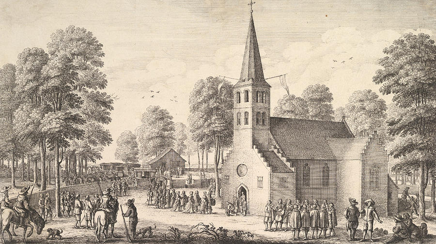 Going to Church Relief by Wenceslaus Hollar