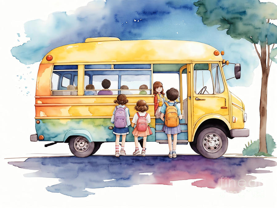 Going To School Digital Art by Michelle Meenawong