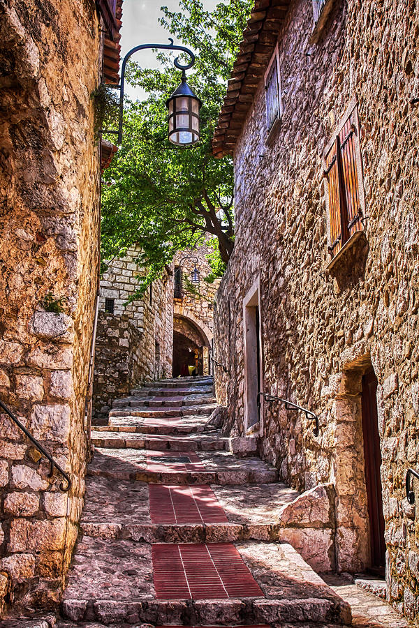 Going Up The Stairs In Eze, Provence Photograph
