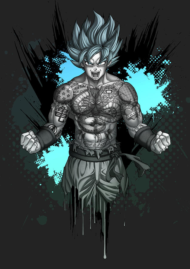 Goku and Tattoos - Dragon Ball Z Digital Art by Ben Krefta - Pixels