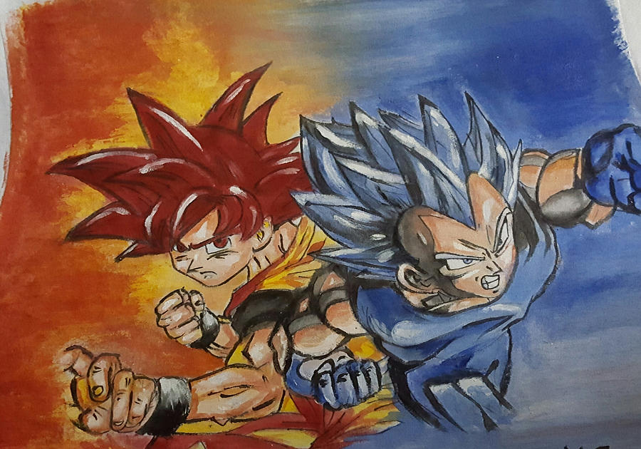 Goku and Vegeta Painting by Demetra Kemp | Fine Art America