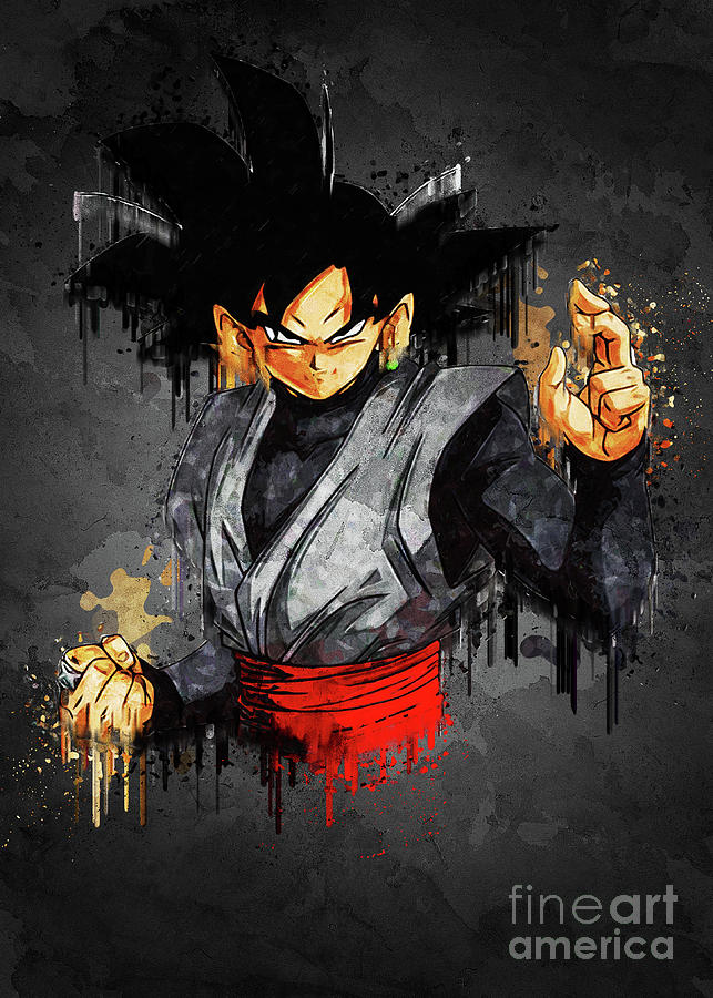 Goku Black Abstract Painting Digital Art by Gunawan RB