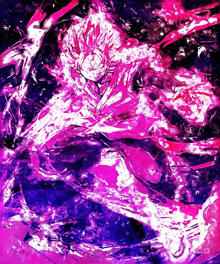 Goku Black Super Saiyan Rose Painting by Davies Matthews - Fine Art America