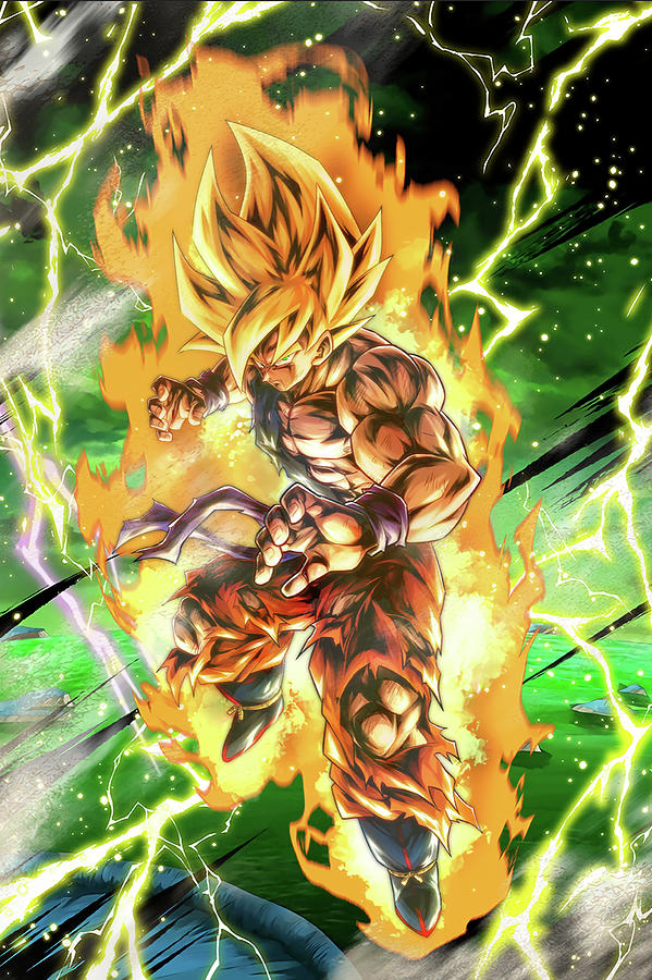 Goku Fire Power Digital Art by Aurore Nikolaus - Fine Art America