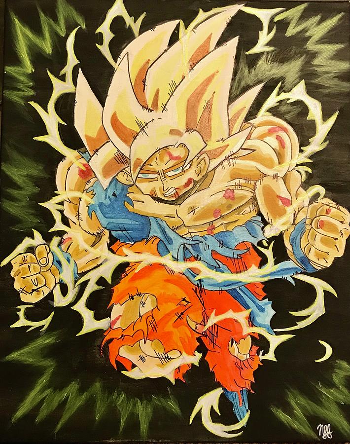 Goku Painting by Natalie Flores - Pixels