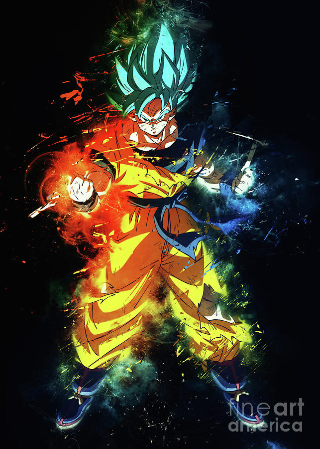 Goku Super Saiyan Blue Kaioken Ssb Digital Art By Long Art